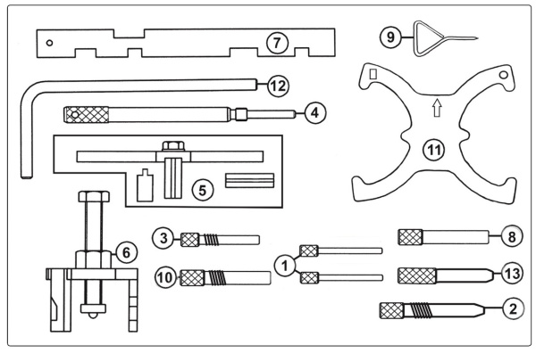 Набор фиксаторов распредвала и коленвала JTC 4234 (FORD, MAZDA, в кейсе)