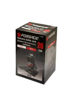 Домкрат бутылочный 20т EURO с клапаном (высота подхвата-235мм, высота подъема-445мм, ход штока-150мм, ход винта-60мм)