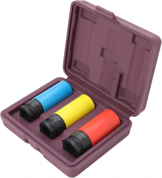 Набор головок торцевых ударных глубоких для легкосплавных колесных дисков Thorvik S23SW3S (1/2"DR, 17,19,21 мм, 3 предмета)