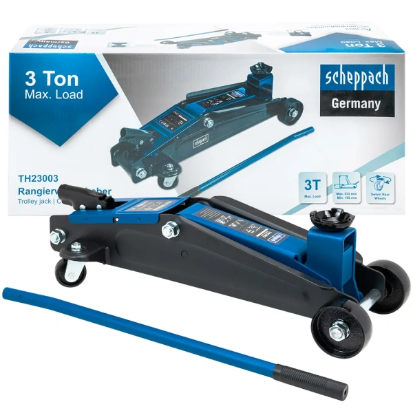 Домкрат подкатной гидравлический 3т с фиксацией (h min 192мм, h max 533мм)