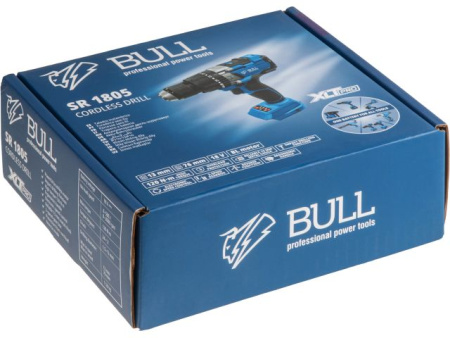 Аккум. дрель-шуруповерт BULL SR 1805 в кор. XLTpro SOLO БЕСЩЕТ., 18 В, 120 Н*м, БЗП(мет.) 13 мм