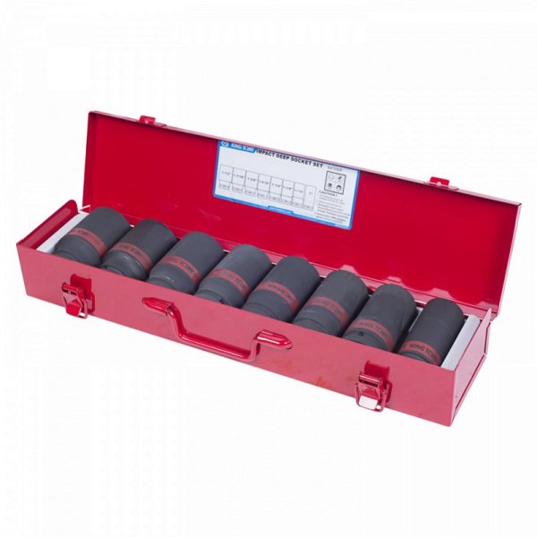 Набор ударных глубоких торцевых головок KING TONY 6410SP, 3/4", шестигранные, 1"-1&1/2", 8 предметов