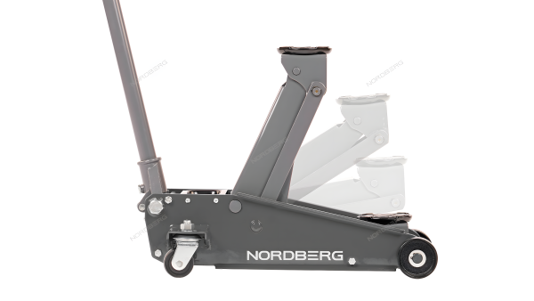 Домкрат подкатной 3 тонн 120-450 мм с резиновой насадкой быстрый подъем серый NORDBERG N32030 G