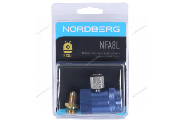 Муфта быстросъемная R134a NORDBERG NFA8L (низкое давление, синяя)