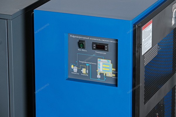 Компрессор винтовой, 11кВт, 10Бар, 1400л/мин, ресивер 500л, осушитель NORDBERG NCS500/1400-10D