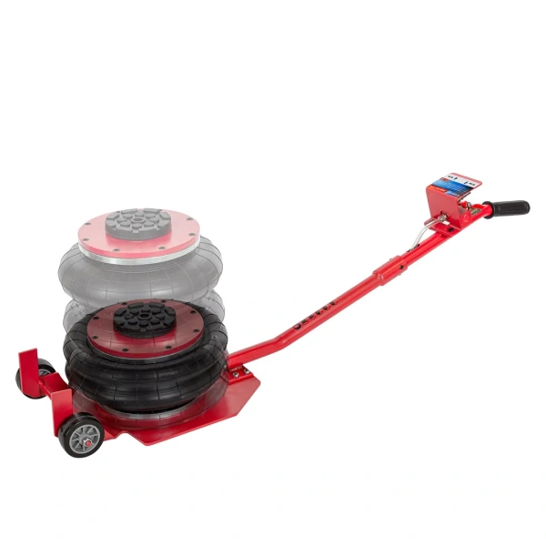 Домкрат подкатной пневматический 3т(6-12bar, h min 135мм, h max 420мм, 3 подушки, Ø270мм)