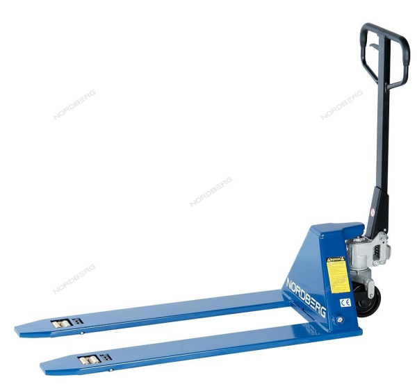 Тележка (рохля) складская гидравлическая с низким подхватом 1 т, с полиуретановыми колесами, мин. высота 35 мм NORDBERG N3903-10