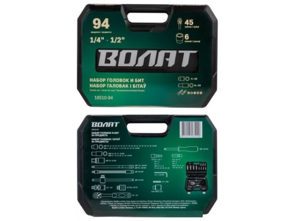 Набор головок и бит 94пр. ВОЛАТ