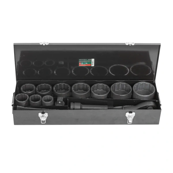 Набор инструментов ударных,15пр. 1''12гр.(36,41,46,50,55,60,65,70,75,80мм),в метал. кейсе