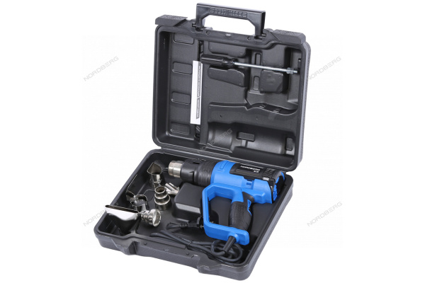 Фен с ЖК-экраном NORDBERG NE720 (6 насадок, в кейсе, 50-650 °С, 2000 Вт)