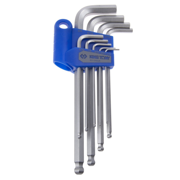 Набор Г-образных шестигранников 1/16"-3/8", с шаровым окончанием, 9 предметов KING TONY 20129SR
