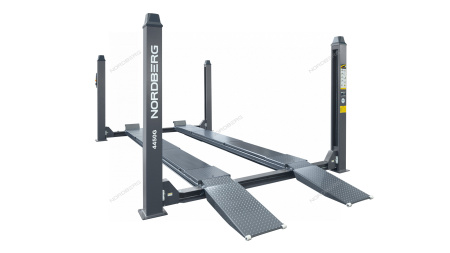 Подъемник четырехстоечный NORDBERG 4450_MG(M), 5 т, c ручной траверсой 3 т N433, для сход-развала, механическое снятие