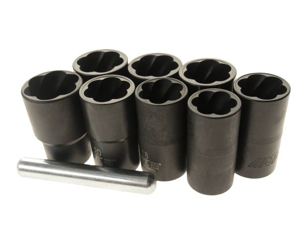 Набор головок для поврежденных болтов JTC 4399S (1/2", 17-24 мм, 9 предметов)