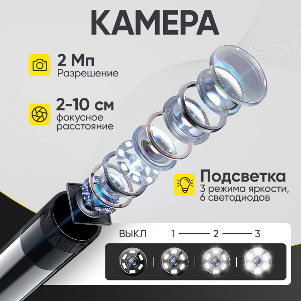 Видеоэндоскоп iCartool IC-V553 (USB, 2 Мп, 1920x1080, 3 м, 5,5 мм зонд)