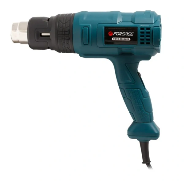 Фен промышленный электрический с насадками (3 режима, 220В, 2000Вт, макс.темп-ра 550*С, 250-500л/мин)