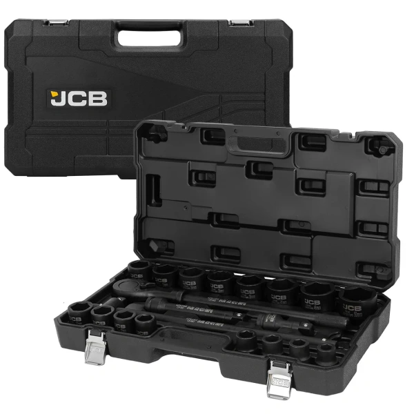 Набор инструментов ударных 3/4'', 6гр, 21пр(17,19,21,22,24,27,30,32,34,35,36,36-12гр,38,41,46,50мм), в пласт.кейсе