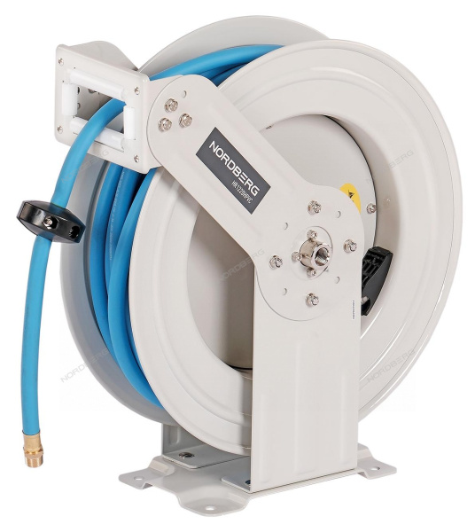 Шланг воздушный c двойным армированием на стальной катушке гибридный PVC диаметром 12,5х19 мм 20 м NORDBERG HR1220HPVC