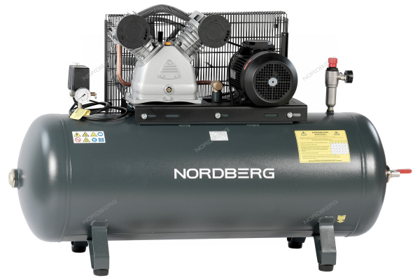 Компрессор поршневой с ременной передачей  NORDBERG NCP300/880 (380В, ресив. 270л, 880л/мин)