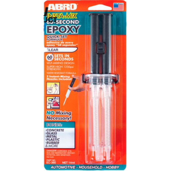 Клей эпоксидный 60-ти секундный универсальный ШПРИЦ 14мл (со сменными насадками)