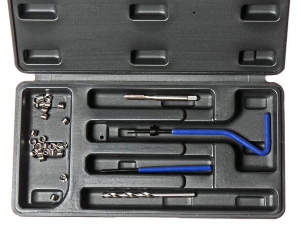 Набор инструментов для восстановления резьбы JTC 4780 (вставки М5x0.8, L=6,7 мм, 20 шт., 24 предмета)