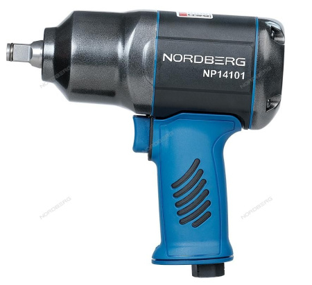 Пневмогайковерт ударный NORDBERG NP14101K, 1/2", 1300Нм, с глубокими головками в кейсе