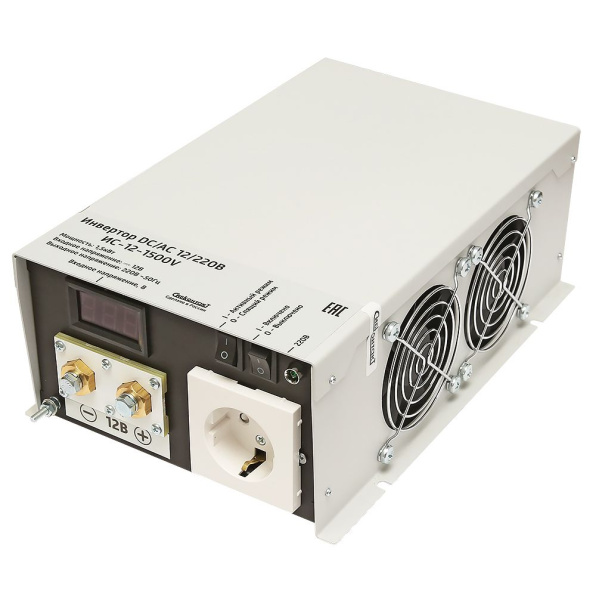 ИС-12-1500V инвертор, преобразователь напряжения DC/AC, 12В/220В, 1500Вт