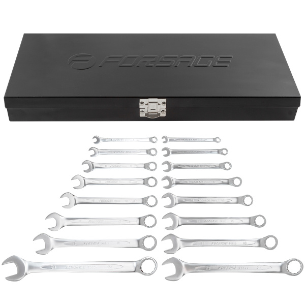 Набор ключей комбинированных 16пр.(6-19, 22, 24мм),в метал. кейсе