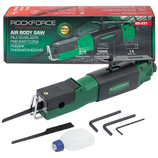 Лобзик пневматический (ход 8-10мм, 10000ход/мин,max толщина стали 1.5мм)