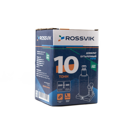 Домкрат бутылочный ROSSVIK PRO V010 (г/п 10,0 т)