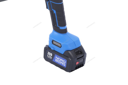 Угловая шлифмашина аккумуляторная NORDBERG NE308K (УШМ, диам. диска 125 мм, 20 В, 2 аккумулятора и зарядное устройство)