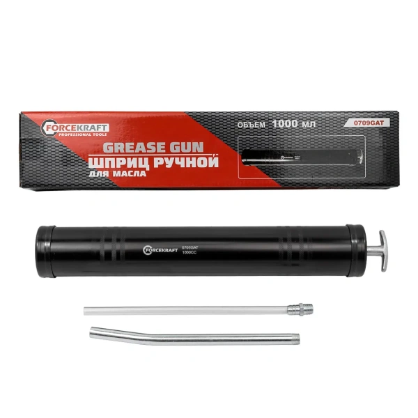 Шприц для масла и других технических жидкостей с гибким шлангом 1000мл (L шланга-260мм)