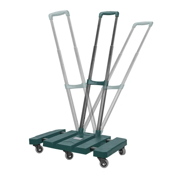 Тележка платформенная складная с телескопической ручкой+набор эластичных шнуров(в разложенном виде:56х33х101см,в сложенном:47х49х12см,г/п180кг)