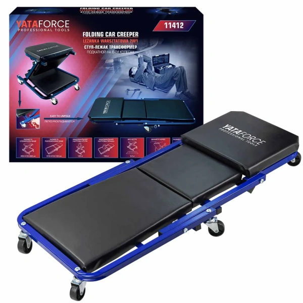 Лежак трансформер подкатной на 6-ти колесах (Стул-лежак)