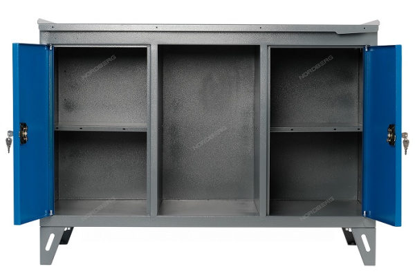 Верстак слесарный NORDBERG NW302, 3-х тумбовый, 2 створки