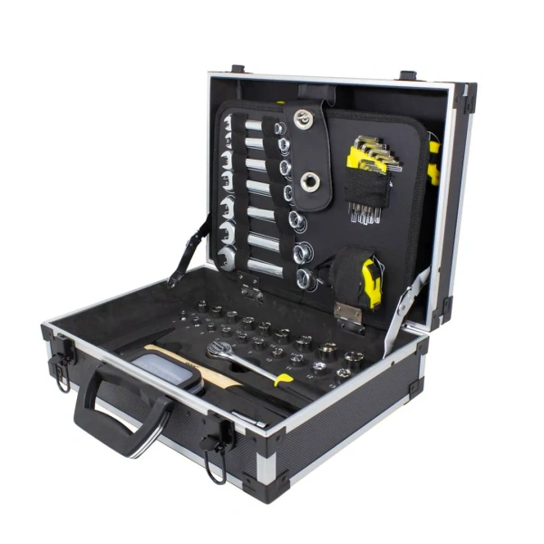 Набор инструментов 91пр. 1/4''3/8''(6гр)(4.5-19мм),в аллюм. чемодане