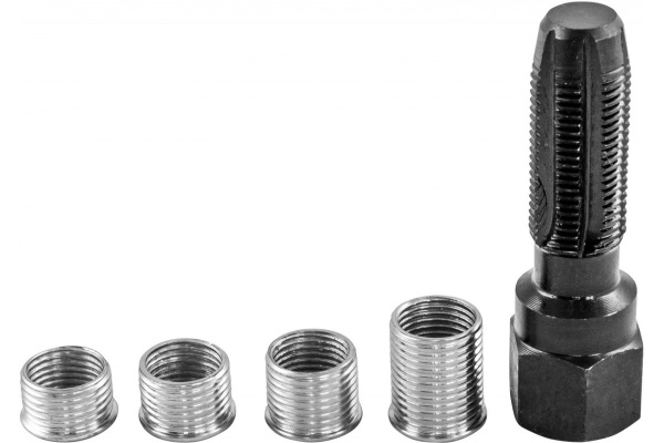 Набор для восстановления резьбы свечного отверстия М14, 5 предметов Thorvik SPTRS145