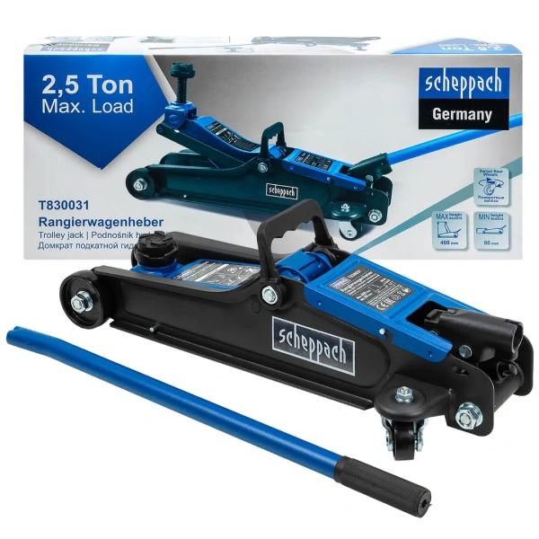 Домкрат подкатной гидравлический 2.5т (h min 90мм, h max 400мм)