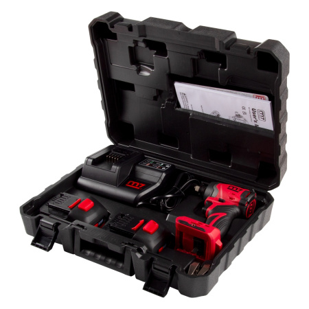 Аккумуляторный шуруповерт MIGHTY SEVEN DS-203SP, ударный, 18 В, 4 предмета, кейс, в комплекте набор бит