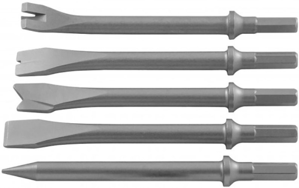 Комплект насадок длинных JAZ-3945H для пневматического молотка (JAH-6832/6833/H), 5 предметов