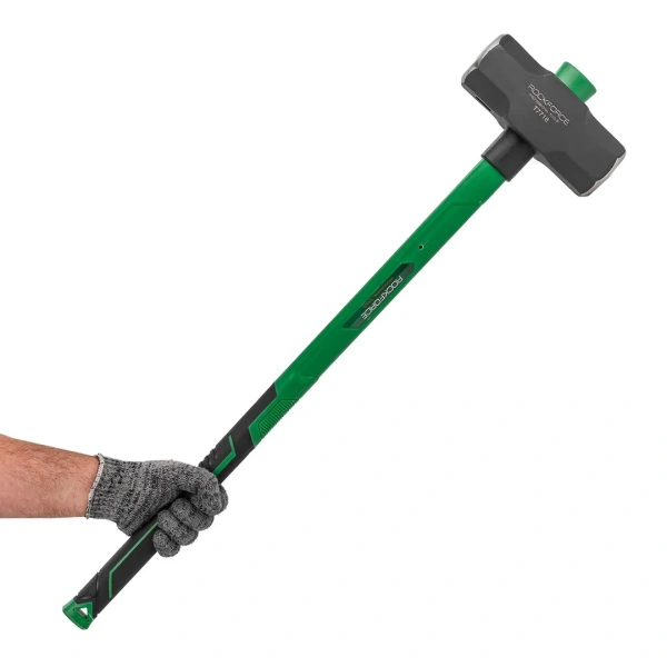 Кувалда с фиберглассовой ручкой и резиновой противоскользящей накладкой (8100г,L ручки-800мм)