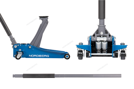 Домкрат подкатной NORDBERG N32025E (2,5 т, с резиновой насадкой)