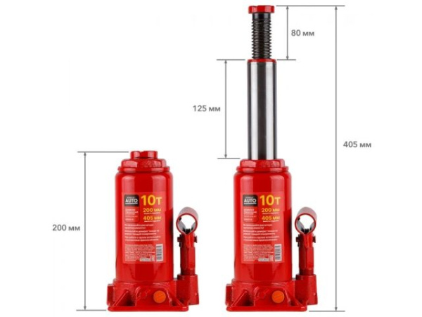 Домкрат гидравлический 10т бутылочный 200-405мм STARTUL AUTO (ST8018-10)