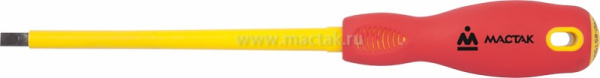 Отвертка шлицевая МАСТАК 040-65150E, Slotted 6.5х150 мм, диэлектрическая