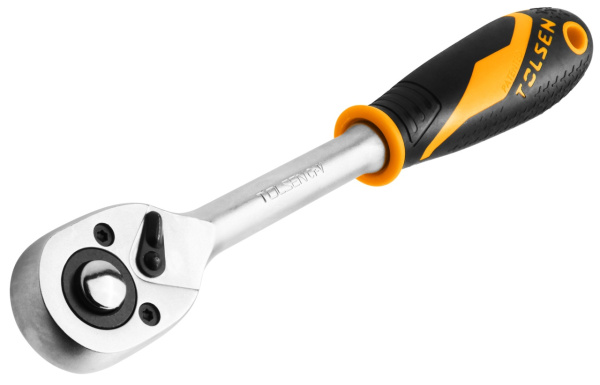 Трещотка "GRIPro" 3/8" 202 мм 72 зубца флажковая с кнопкой TOLSEN TT15119