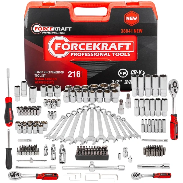 Набор инструментов 216пр. 1/4''3/8''1/2''(6гр.)(4-32мм)