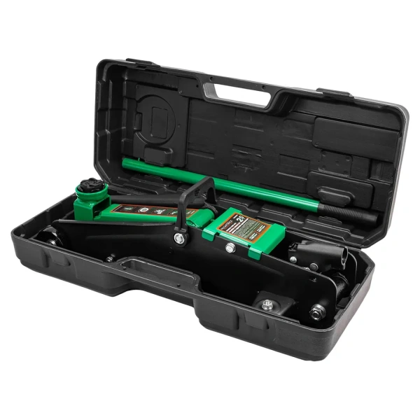 Домкрат подкатной гидравлический 2,5т с резиновой накладкой (h min 135мм, h max 387мм) в кейсе,без фиксации