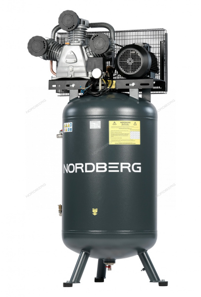 Компрессор вертикальный поршневой с ременной передачей NORDBERG NCPV300/950 (380В, ресив. 270л, 950л/мин)
