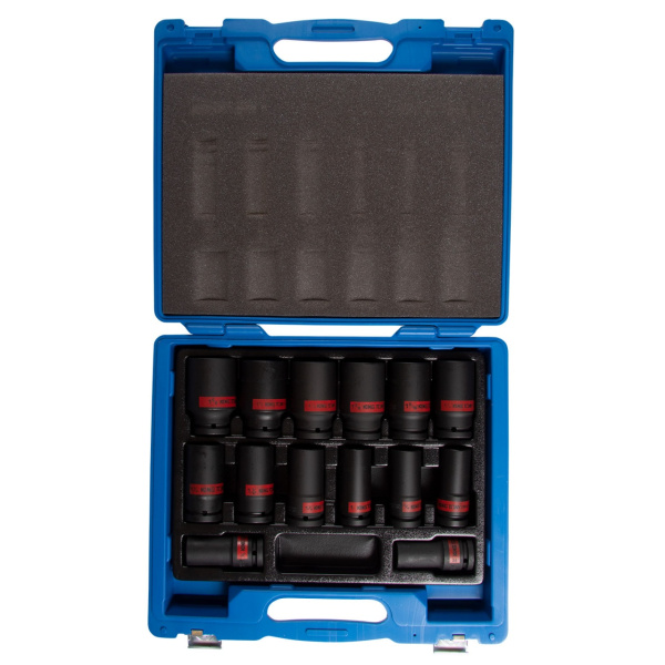 KING TONY Набор ударных глубоких торцевых головок 3/4", шестигранные, 3/4"-1-5/8" мм, 14 предметов