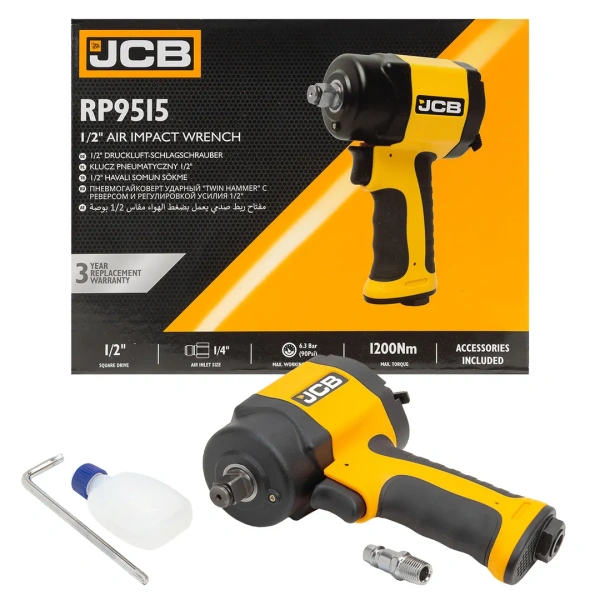 Пневмогайковерт ударный ''Compact''с реверсом в облегченном корпусе 1/2''(610/1200Hм, 8500 об/мин,6.3bar,170 л/мин,вес 1.2кг)