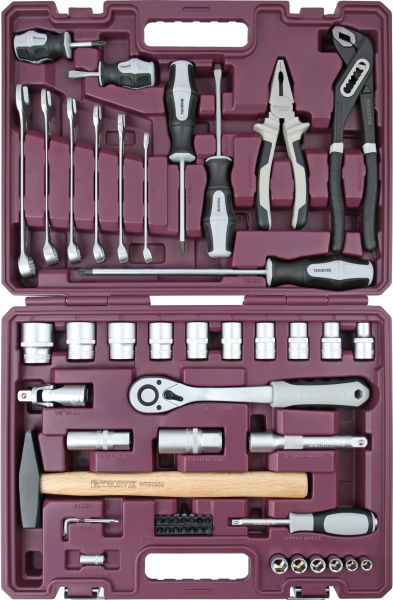 TS056 Набор инструмента универсальный 1/4", 1/2"DR, 56 предметов